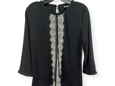 Black & White Top Long Sleeve Designer Karl Lagerfeld, Size M For Discount