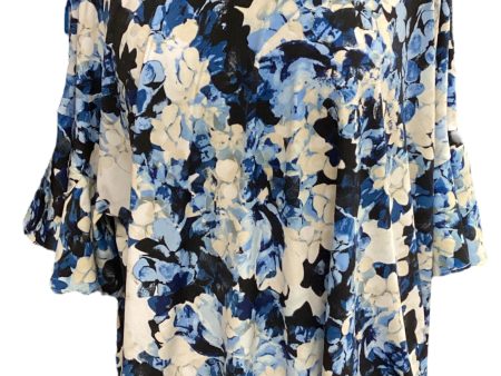 Floral Print Top Short Sleeve Alfani, Size L Online Hot Sale