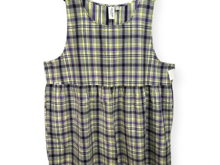 Plaid Pattern Dress Casual Midi Collusion, Size 1x Online