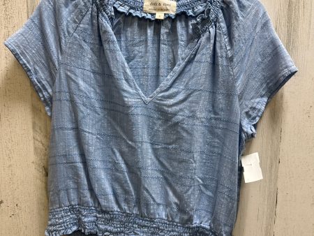 Blue Top Short Sleeve Cloth & Stone, Size S Cheap