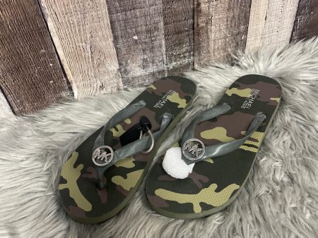 Camouflage Print Sandals Designer Michael By Michael Kors, Size 8 Supply