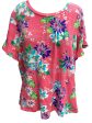 Floral Print Top Short Sleeve Rafaella, Size 1x Discount