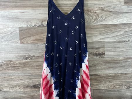 Blue Red & White Dress Casual Short Clothes Mentor, Size M Sale