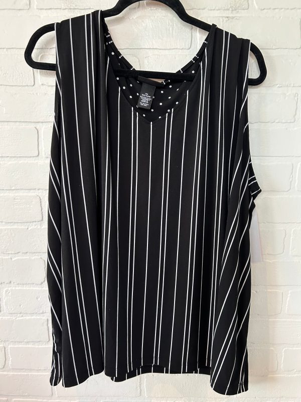 Black & White Top Sleeveless Catherines, Size 3x Online now