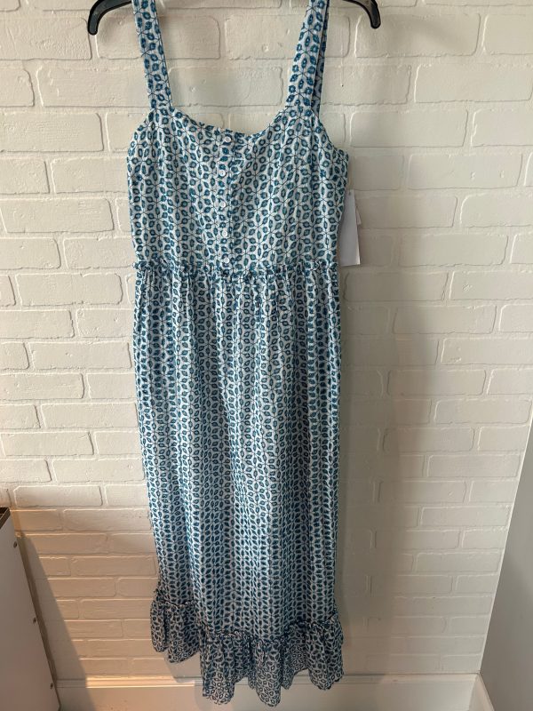 Blue & White Dress Casual Maxi Blue Rain, Size L Hot on Sale