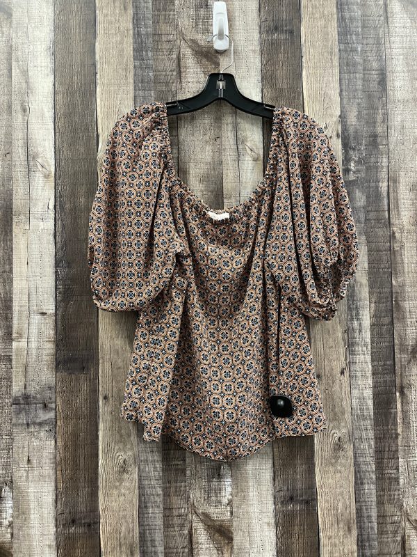 Black & Brown Top Short Sleeve Cme, Size L Sale