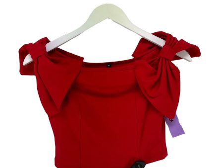 Red Top Sleeveless Basic Love, Size S Online Sale