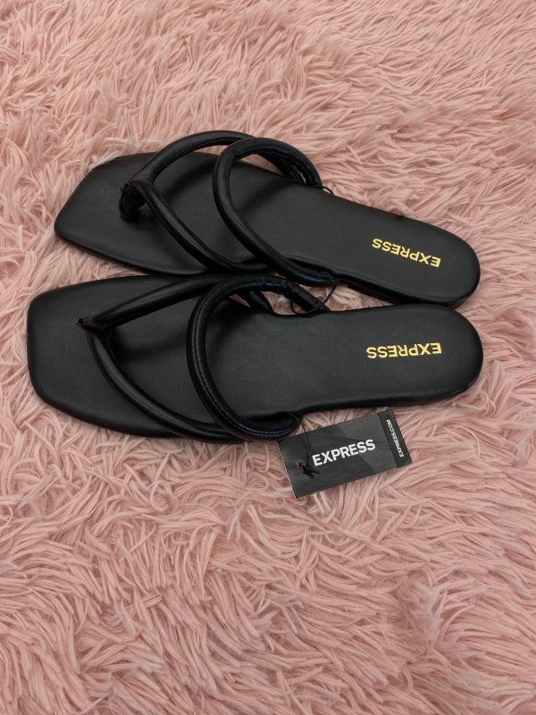 Black Sandals Flats Express, Size 8 Supply