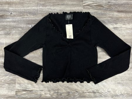 Black Top Long Sleeve Bdg, Size M Sale