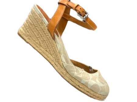 Beige Shoes Heels Wedge Coach, Size 8.5 Hot on Sale