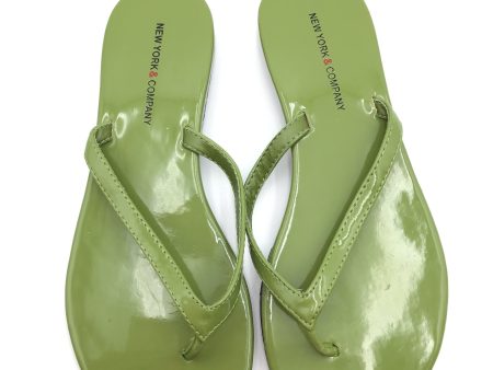 Green Sandals Flip Flops New York And Co, Size 7 Online Sale