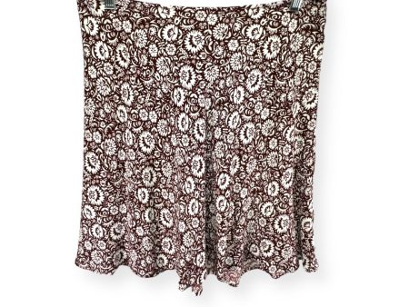 Bias Crepe Mini Skirt in Dark Burgundy Bloom Cascade Floral Boden, Size 8 Online