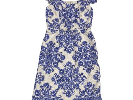 Blue & White Dress Casual Midi White House Black Market, Size 0 Discount