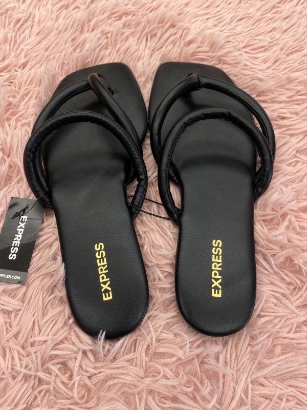 Black Sandals Flats Express, Size 8 Supply