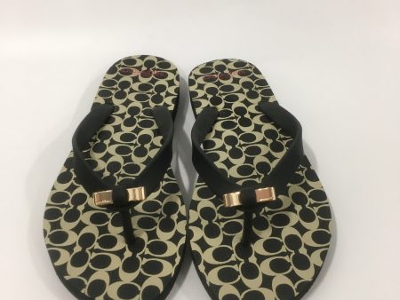 Black Sandals Flip Flops Coach, Size 7 Sale