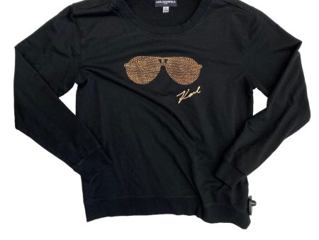 Black Top Long Sleeve Karl Lagerfeld, Size M on Sale