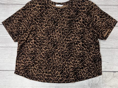 Animal Print Top Short Sleeve Designer Good American, Size S For Sale