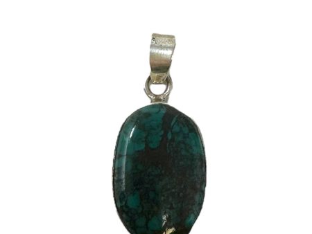 Chrysocolla & Sterling Silver Pendant Unknown Brand on Sale