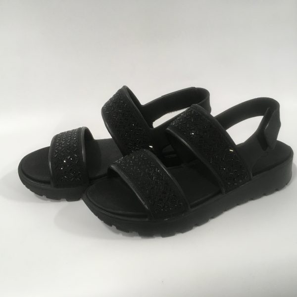 Black Sandals Flats Skechers, Size 9 For Discount