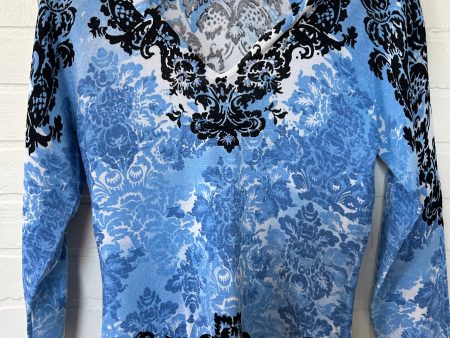 Black & Blue Top Long Sleeve Alberto Makali, Size M For Sale