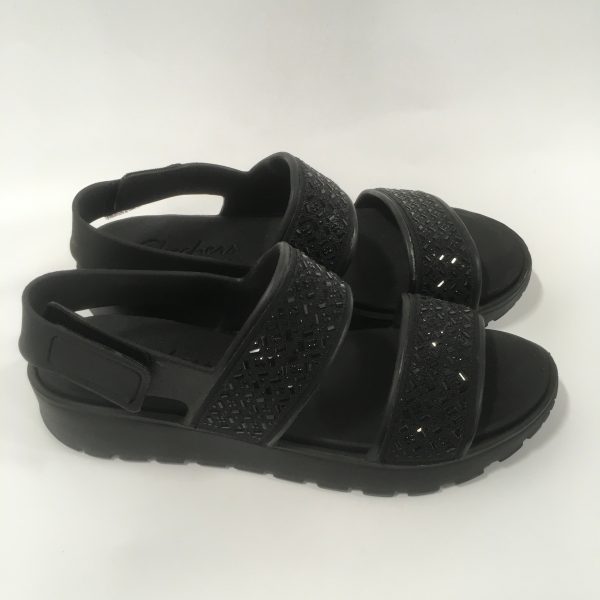 Black Sandals Flats Skechers, Size 9 For Discount