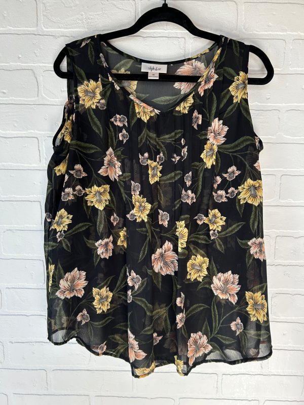 Black & Green Blouse Sleeveless Style And Company, Size M For Discount