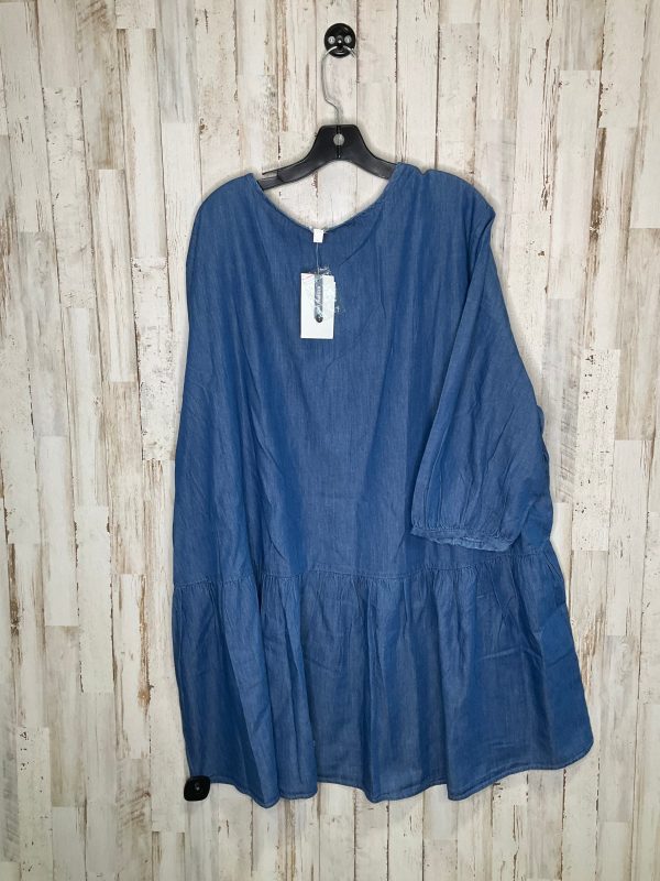 Blue Denim Dress Casual Midi True Craft, Size 3x Online Hot Sale