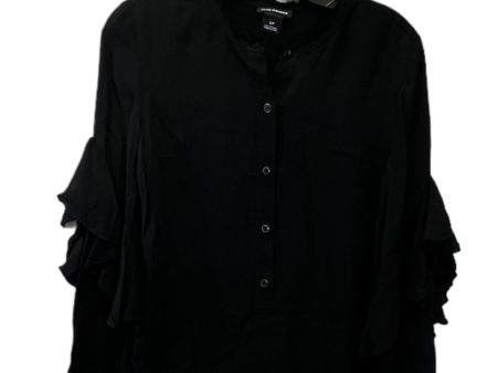 Black Top Long Sleeve Designer Club Monaco, Size S For Sale