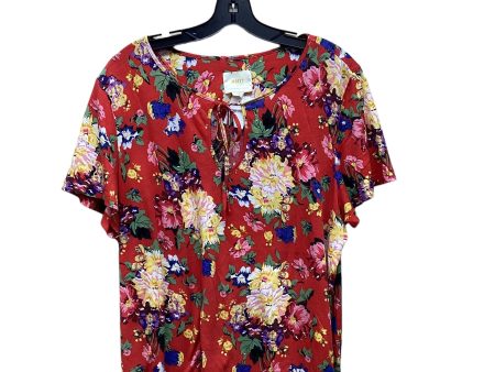 Floral Print Top Short Sleeve Maeve, Size Xl Online Sale