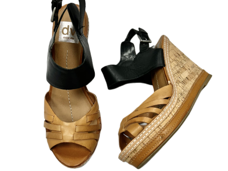 Black & Brown Sandals Heels Wedge By Dolce Vita, Size: 8.5 on Sale