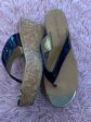 Black Gold Sandals Heels Wedge Boston Proper, Size 7 For Cheap