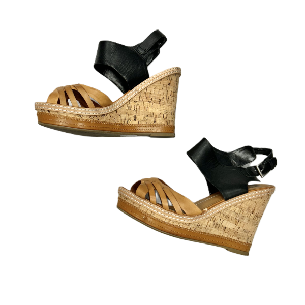 Black & Brown Sandals Heels Wedge By Dolce Vita, Size: 8.5 on Sale