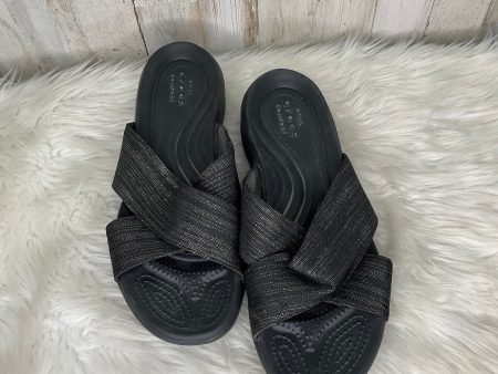 Black Sandals Heels Platform Crocs, Size 9 on Sale