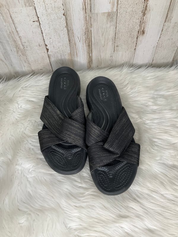 Black Sandals Heels Platform Crocs, Size 9 on Sale