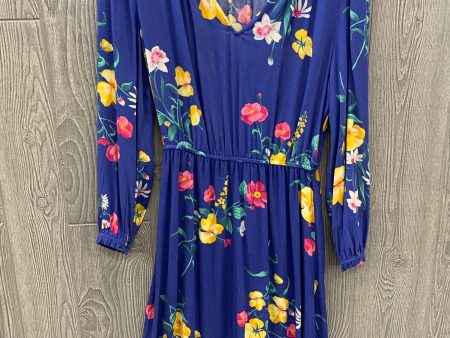 Blue Dress Casual Midi Old Navy, Size L on Sale