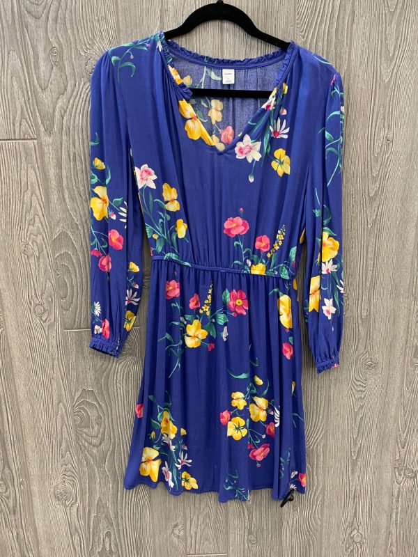 Blue Dress Casual Midi Old Navy, Size L on Sale