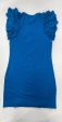 Blue Dress Casual Midi Express, Size M Hot on Sale