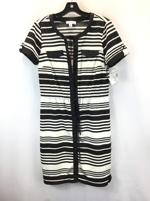 Black & White Dress Casual Midi Dressbarn, Size M Online Sale