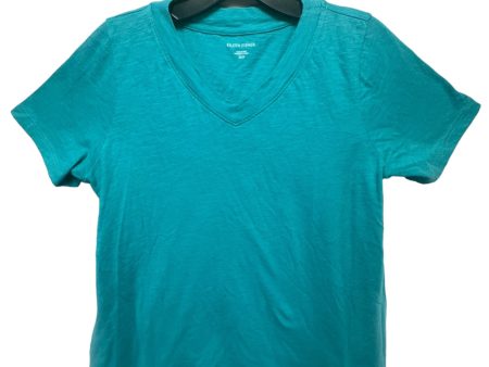 Aqua Top Short Sleeve Designer Eileen Fisher, Size Xs For Sale