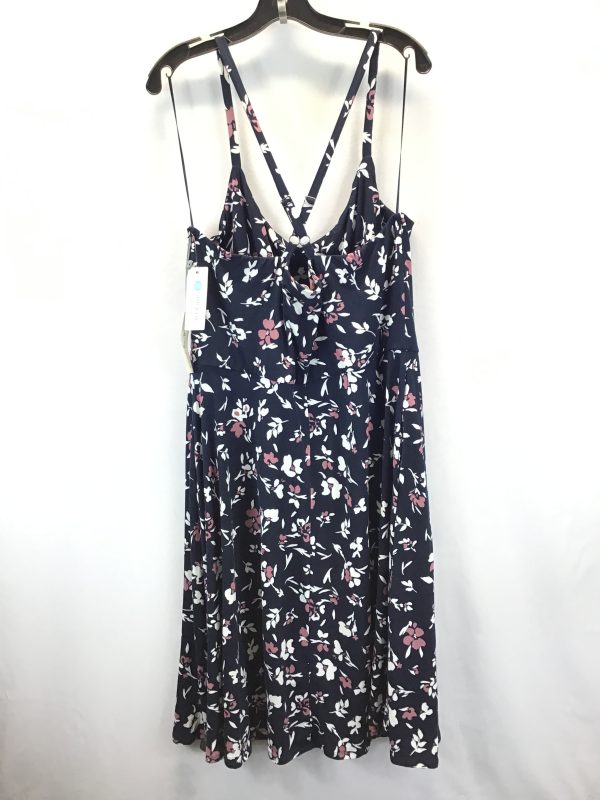 Blue Dress Casual Midi Clothes Mentor, Size 1x Online now